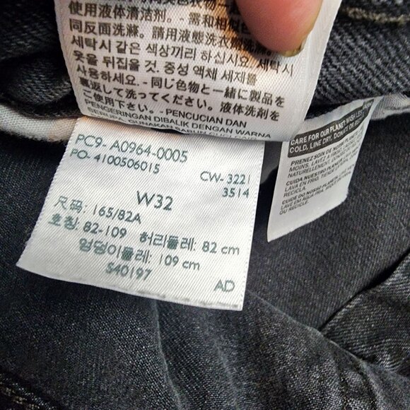 Levis Jeans Womenx 32 Black Cotton High Rise Low Pro Straight - Picture 11 of 12